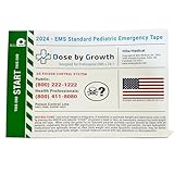 2024 Updated Dose By Growth EMS Standard Pediatric Emergency Length-Based Tape with Broselow Compatible Color Zones Designed for Paramedics, Nurses & EMS Providers
