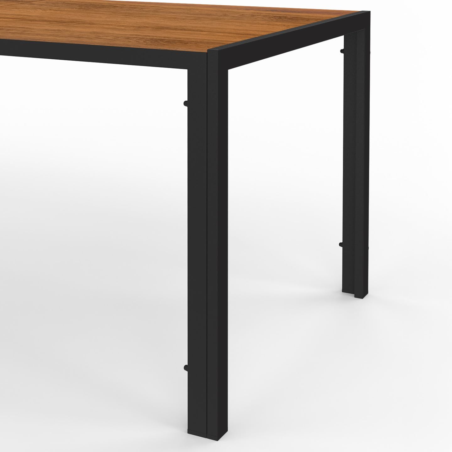 IDMarket - Salon de Jardin NOUMEA Table 150 cm Plateau Verre trempé Effet Bois et 6 chaises empilables Noir et Bois