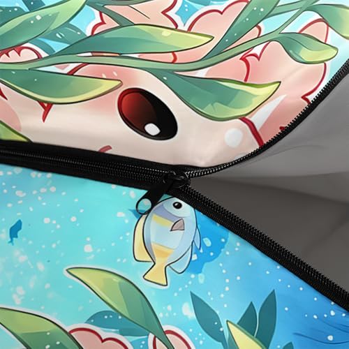 Image of QOOMO Axolotl Cute Camping Sleeping Bags,3 Season Warm & Cool Weather,Lightweight,Waterproof Sleeping Bags for Adults & Kids,Traveling,and Outdoors