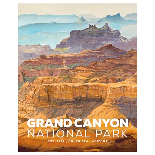 Stamp My Passport Grand Canyon National Park Poster – Illustrated Travel Wall Art Print for Home, Camper, Office | Arizona Desert & Wilderness Decor | 8x10 Unframed | Made in USA