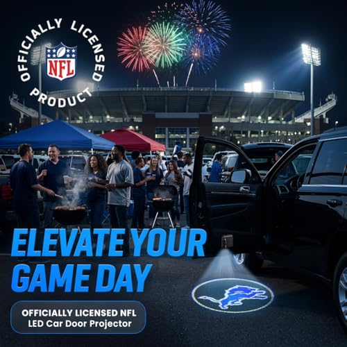 Image of LED Car Door Light - Officially Licensed NFL Wireless Projector - Show Your Team Pride - Battery Powered, Easy Install