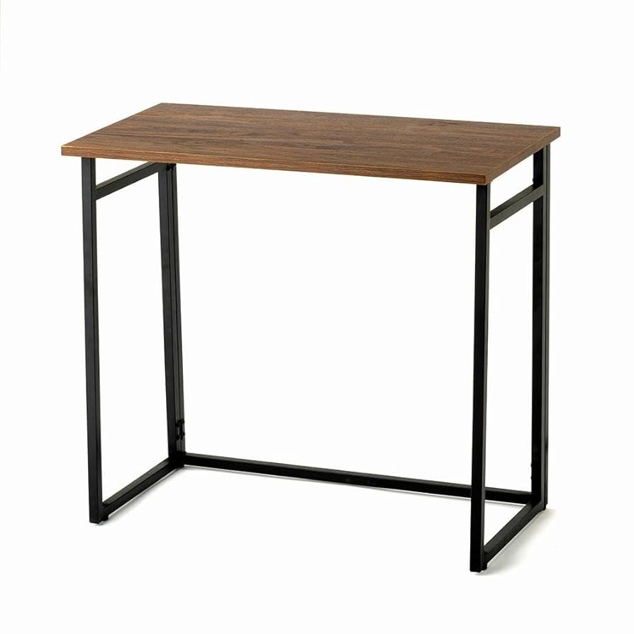 折りたたみデスク ダークブラウン 棚付折りたたみワークデスク(ロータイプ)(ブラウン) 幅80cm