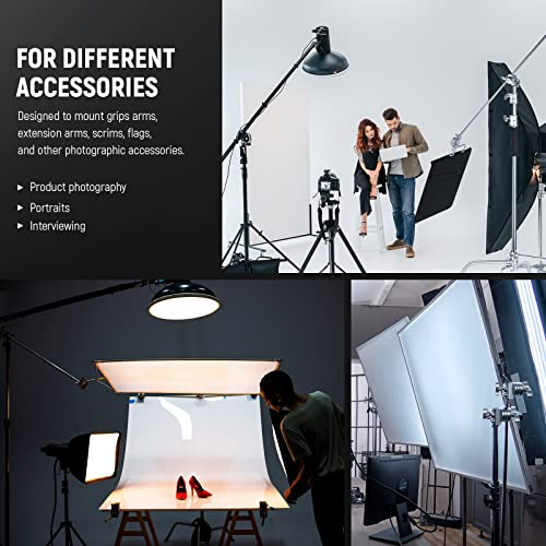 Image of NEEWER Multi Functional Heavy Duty 2.5-inch Grip Head Swivel Head Holder Mounting Adapter for Light Stand, Extension Boom Arm and Other Photographic Equipment with 1 /2,1 /4,3 /8,5 /8-inch Mount (Silver)