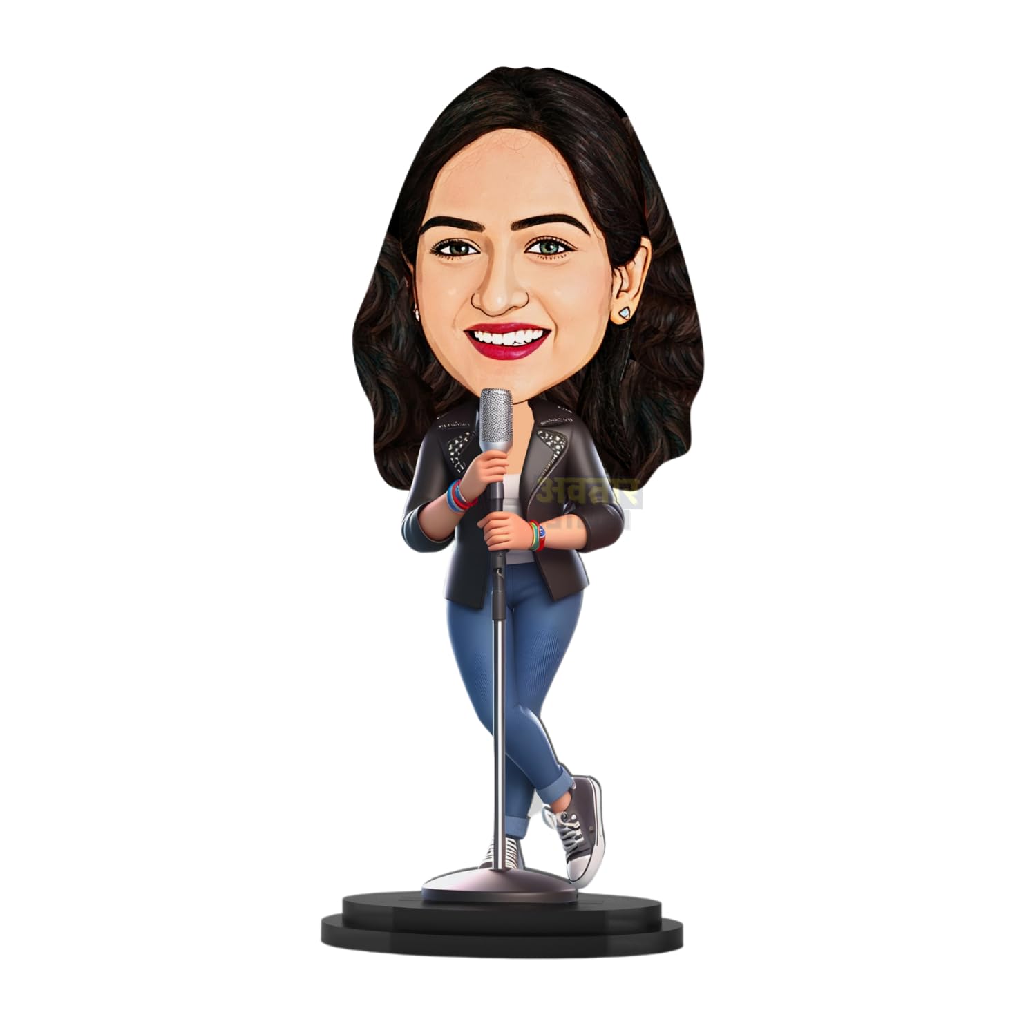 Avaatar Studio Personalized Gift for Friends, Brother, BFF, Boyfriend, Father Character Caricature Photo Frame Unique Design Customized Gift for Friends & Family (Singer Girl)