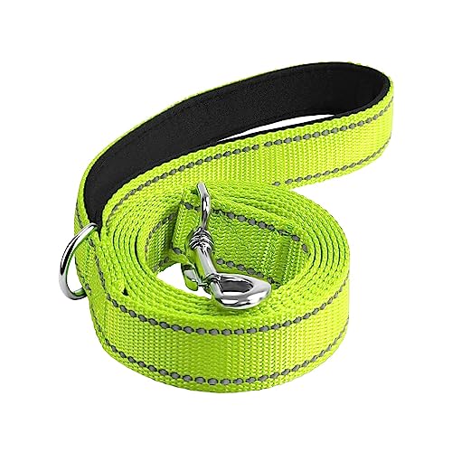 SZLIFE Guinzaglio Riflettente per Cani Guinzaglio da addestramento per Cani di Taglia Piccola, Media e Grande per Fare Jogging, Verde Fluorescente