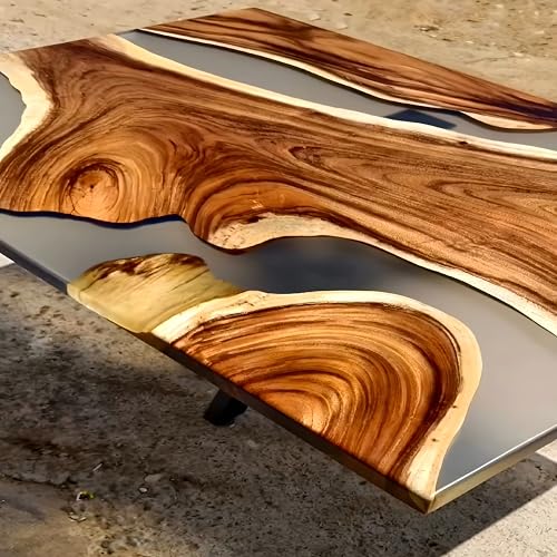 Image of Handcraft Epoxy Resin Solid Wood Coffee Table /Center Table /Sofa Side Table /End Table /Tea Table for Bedroom, Living Room, Home & Office Decor