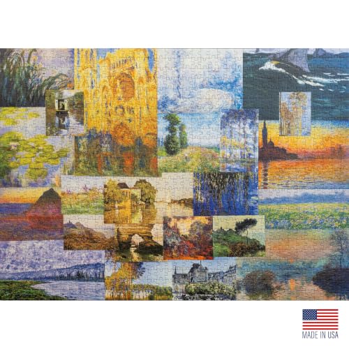 Aether Puzzles - Claude Monet Impressions of Light Part 2, Premium 1000 Piece Jigsaw Puzzle for Adults, Glare-Free, Soft-Touch Puzzles, Made in USA, Puzzle Lovers Gift Ideas, 26.6" x 19.25"