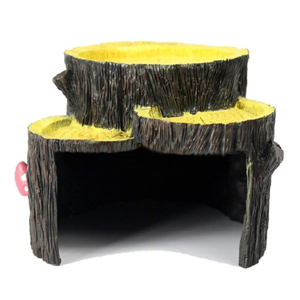 Escondite de Agujeros para árboles, Caja de Cueva para Reptiles y Acuario de Anfibios, decoración de Esquina de hábitat, escondites de Tortugas, Serpientes y lagartos, Accesorios, Adornos