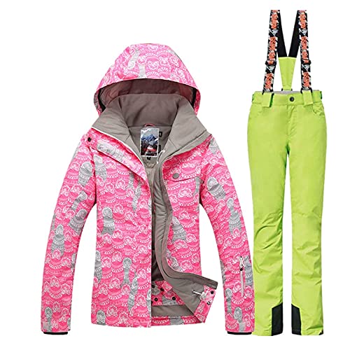 Liudan Kombinezon narciarski zimowy kombinezon narciarski damska kurtka narciarska + spodnie narciarskie zestaw outdoorowy górski wiatroszczelny kombinezon narciarski ubrania snowboard kombinezony śnieżne