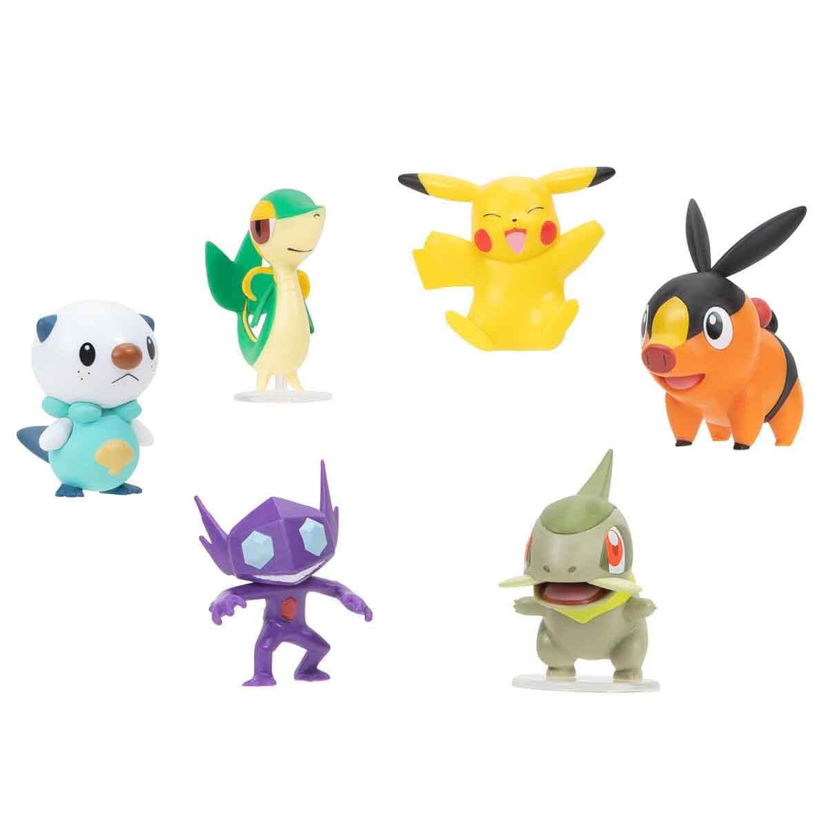 Pokémon Battle Figure 6 Pack - Features 2-Inch Sableye, Axew, Snivy, Tepig, Oshawott & Pikachu - Authentic Details