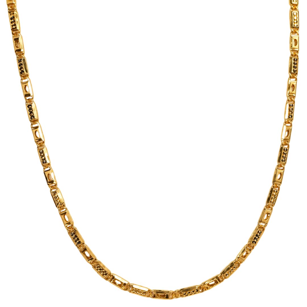 Gold Tone Chain for Men | Premium Gold Finish | Durable Brass Base Metal | Elegant Daily Wear Chain | Birthday, Anniversary & Festive Gift-image-25