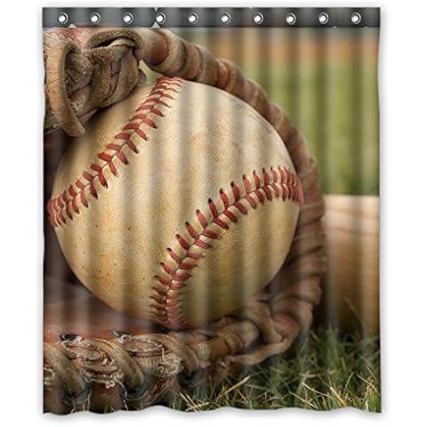 FMSHPON Vintage Baseball Waterproof Polyester Fabric Shower Curtain 60 x 72 Inches Cover