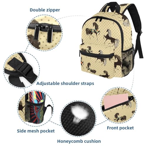 Petit sac à dos rétro léger multicolore avec poches pour bouteille d'eau - 3