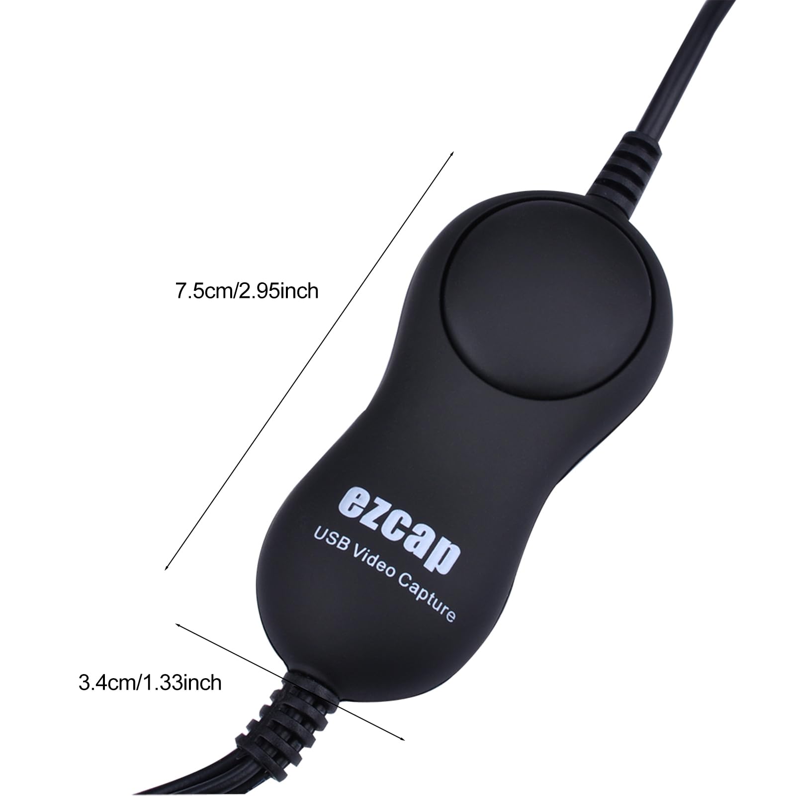 Docooler Tarjeta de grabación de vídeo USB 2.0 UVC, convertidor de VHS a digital, caja de grabación de vídeo compatible con entrada CVBS y S-Video, convierte VHS/DVD, VCR, videocámara, reproductor de