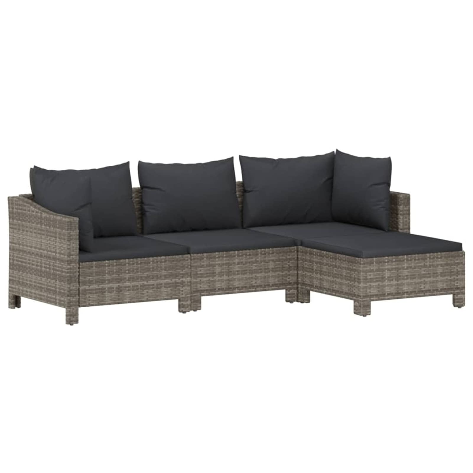 Rantry Casa Set Divani da Giardino 7 Pezzi con Cuscini in Polyrattan Grigio, Divano Letto, Divanoletto Moderno, Sofà Soggiorno Divano Letto, Divani per Esterno da Giardino, Esterno Arredamento