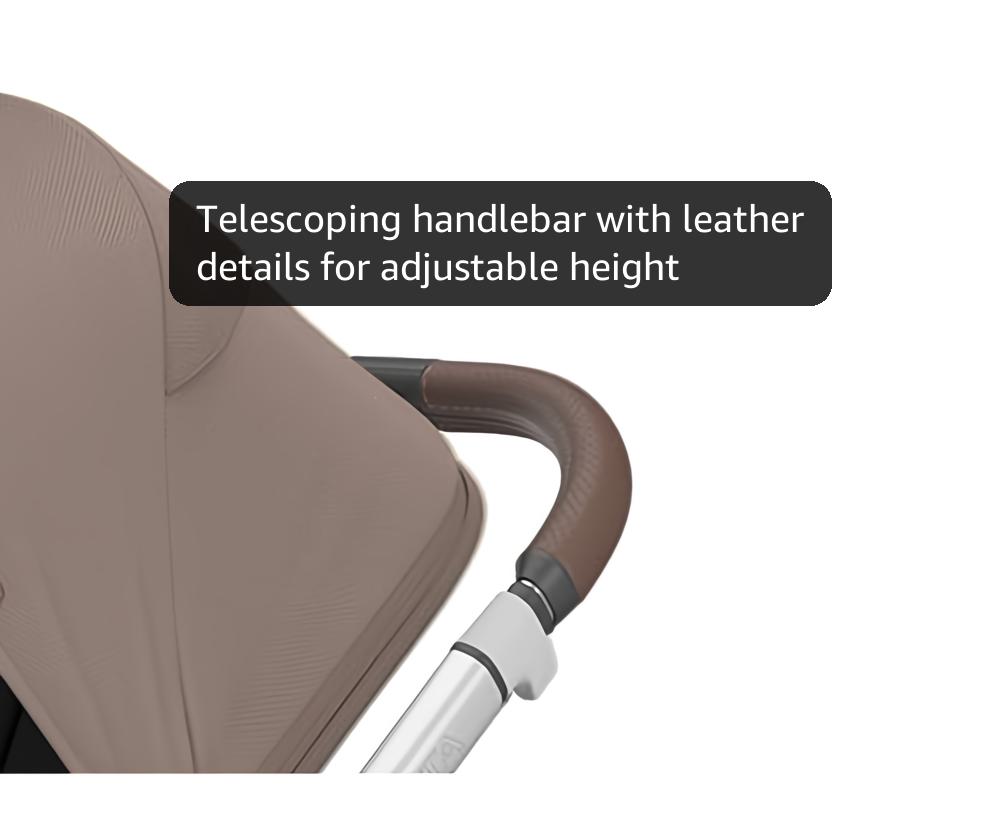 UPPAbaby Vista V3 Stroller - Full-Size Single-to-Double Stroller System - Toddler Seat, Bug Shield, Rain Shield, and Storage Bag Included - Theo (Dark Taupe/Silver Frame/Chestnut Leather)