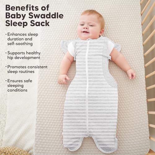 Image of Susurration Baby Sleep Sack, Self-Soothing Swaddle for Newborns, Improves Sleep, Snug Fit Helps Calm Startle Reflex, Newborn Essentials for Baby, 2 Pack, 3-6 Months, 13-19 lb