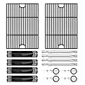 CANDANA Replacement Parts for Nexgrill 4 Burner 720-0830H 720-0830D 720-0783C 720-0783E 720-0958A, 17" Cast Iron Grill Grate, Grill Burner, Heat Plate, Igniters for 5 Burner 720-0888N