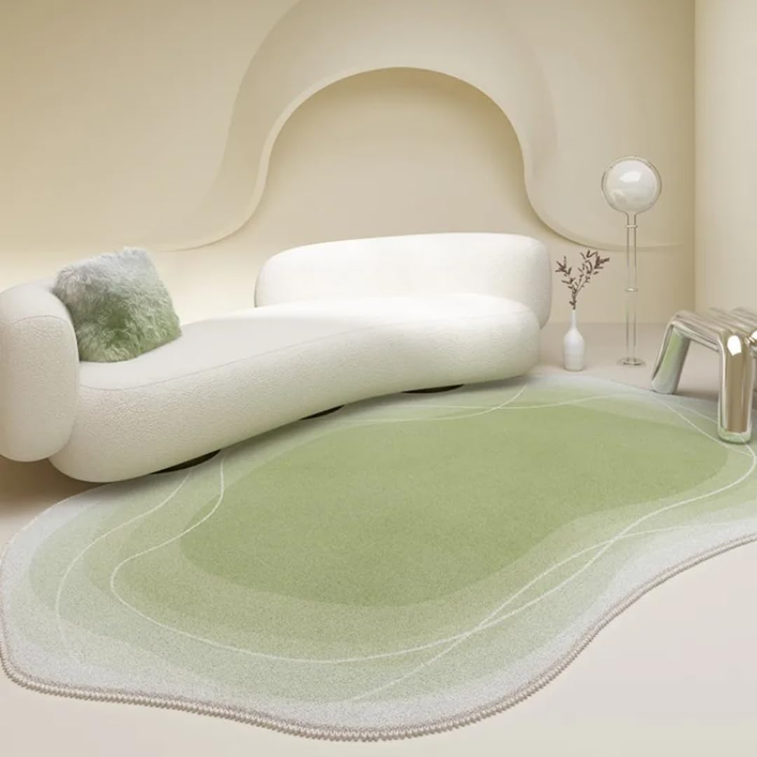Tapis de salon irrégulier grand format moelleux et doux couleur unie 160x230