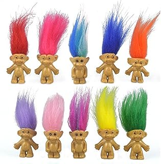 10PCS Mini Troll Dolls, PVC Vintage Trolls Lucky Doll Mini Action Figures 1.2"
