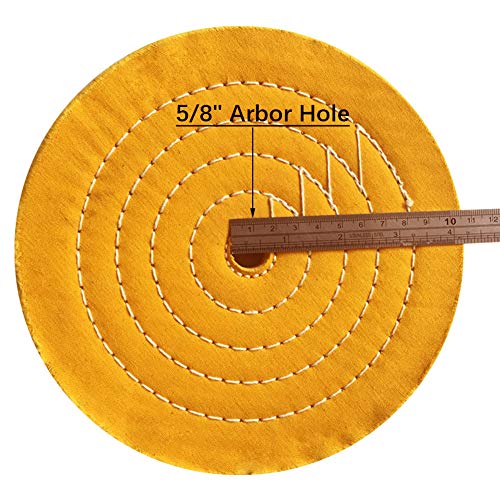 Image of SCOTTCHEN Buffing Polishing Wheel Yellow 8 inch (50 Ply) for Bench Grinder 5 /8 inch Arbor Hole - 1pcs