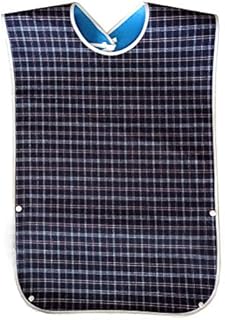 pengxiaomei Adult Bibs,Adult The Eldly Bib Adult Washable Dining Bibs for Elderly Blue