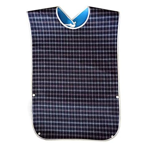 pengxiaomei Adult Bibs,Adult The Eldly Bib Adult Washable Dining Bibs for Elderly Blue Cover