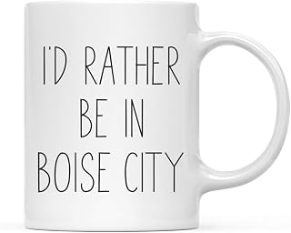 Andaz Press U.S. City 11oz. Coffee Mug Gift, I'd Rather Be in Boise City, Idaho, 1-Pack, Long Distance College Going Away Study Abroad Birthday Christmas Gifts