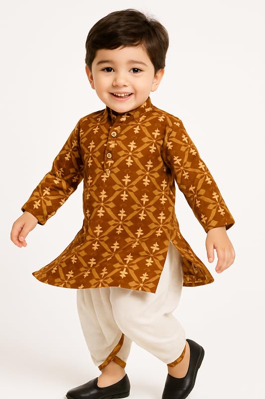 Image of Boys Pure Cotton Dhoti Kurta Set | Kids Ethnic Wear for Festivals & Weddings and also for casual wear.