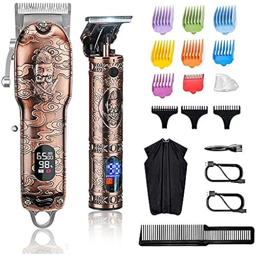 Suttik Hair Clippers and Trimmers Set for Men, Professional Cordless Barber Clippers for Hair Cutting, Beard Trimmer Hair Cutting Kit with T-Blade Close Cutting Trimmer