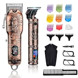 Suttik Hair Clippers and Trimmers Set for Men, Professional Cordless Barber Clippers for Hair Cutting, Beard Trimmer Hair Cutting Kit with T-Blade Close Cutting Trimmer