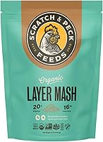 Scratch and Peck Organic Whole Grain Layer Mash Chicken Duck Feed 10lb - Corn-Free Soy-Free 16% Protein Non-GMO