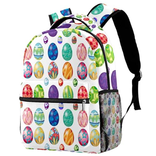 Sac à dos de voyage 29.4x20x40cm spacieux et décontracté avec motif œufs de Pâques