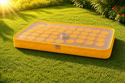 Image of Foldable Solar Food Drying Bag with Zipper Cover|Breathable Sun Dryer for Papad,fish,Chips,Fruits,Vegetables & Herbs|Dustproof for Balcony, Terrace & Window Use | 2 Year Warranty(4 Ft x 2 Ft) (yellow)