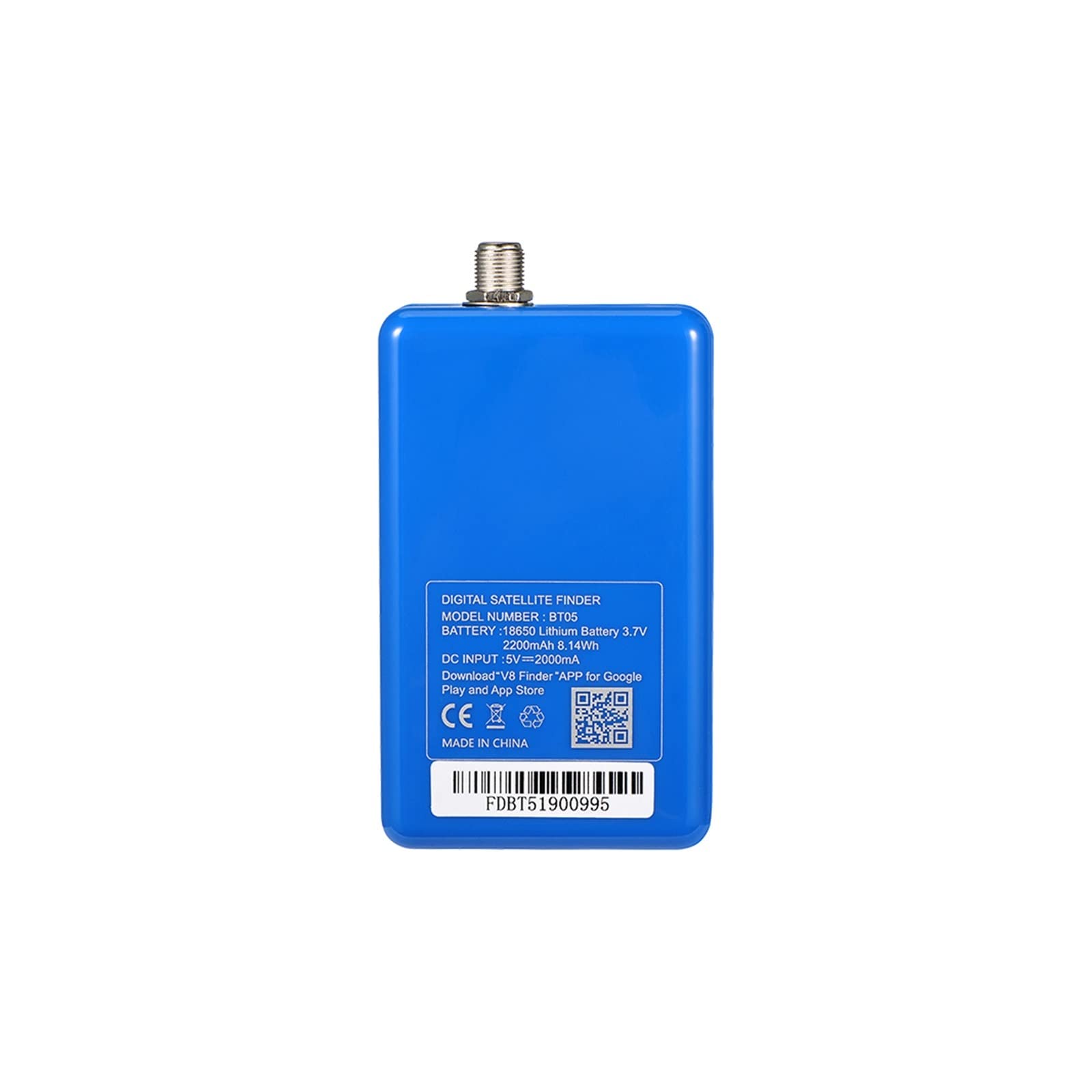 Medidor de Campo TDT, Buscador Satélite V8Finder BT05 1080P DVB-S2 con Batería de Litio,para configurar Antena parabólica