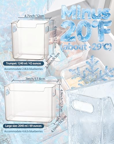 Qderbm Crystal Clear Freezer Storage Bins