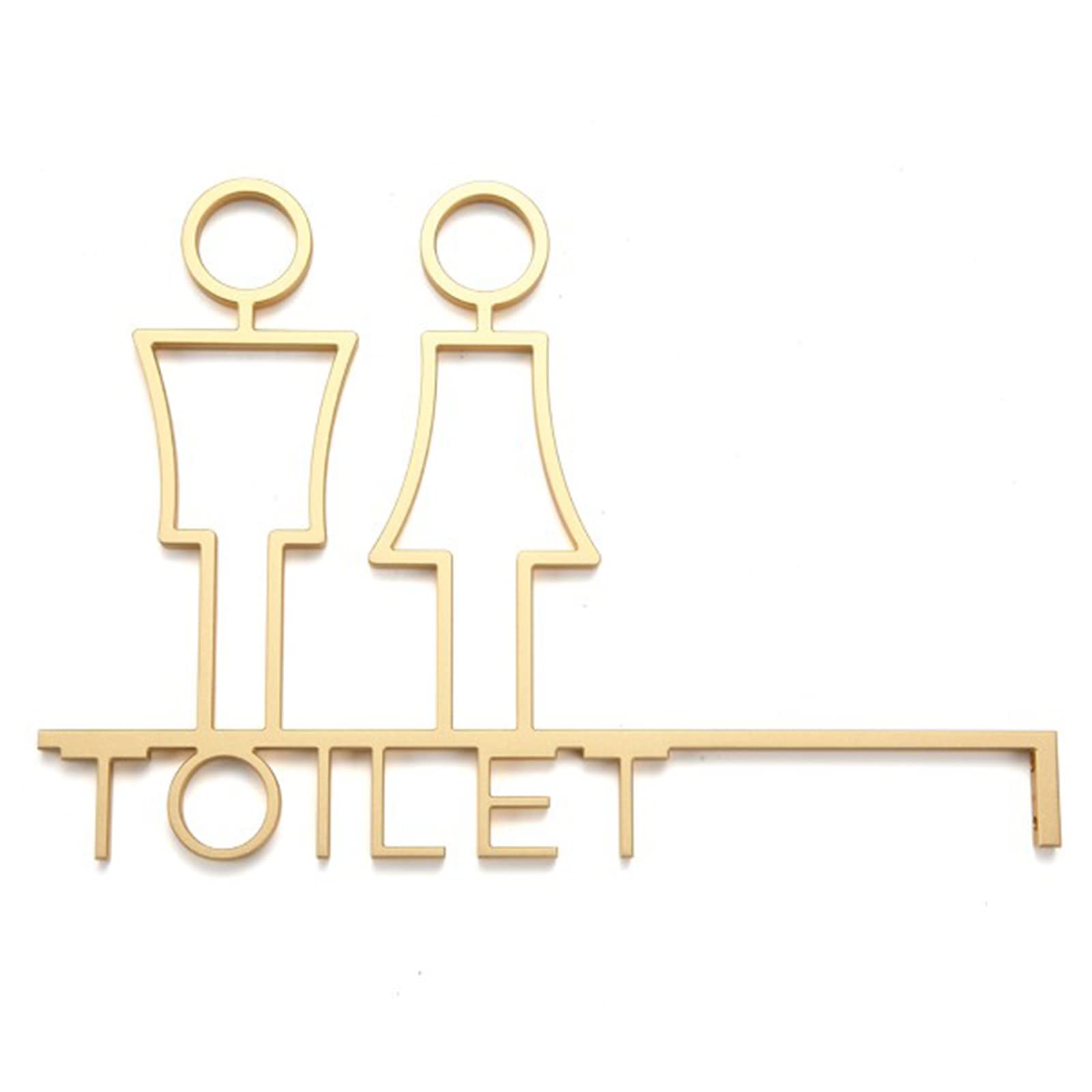 OLSKFUH Men And Women Toilet Sign, Bathroom Sign Decor, Brushed Aluminum Toilet Signs, Toilet Sign With Arrow,A