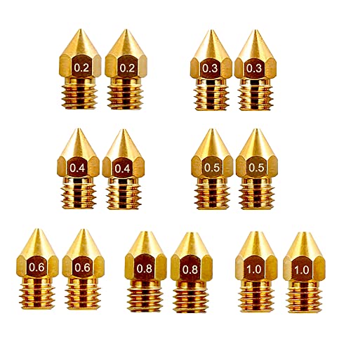 3D Printer Nozzles 14PCS MK8 Brass for CR-10, Ender 3/5/6