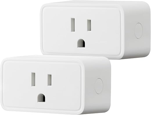 Amazon Basics Smart Plug, Works with Alexa Only, 2.4 GHz Wi-Fi, No Hub Required, 2 Pack, White