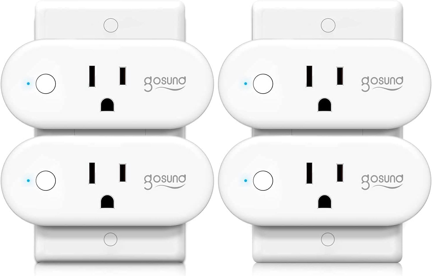 Smart Plug Works with Alexa and Google Home, 15A Smart Home WiFi Plug Outlet Socket Remote Control with Schedule Timer Function, Only for 2.4GHz Network, No Hub Required, 4 Pack