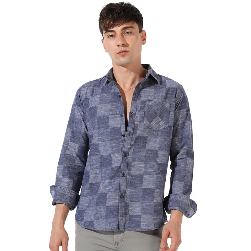 Image of CAHOOT Men's Shirt for Casual Wear | Spread Collar | Short Sleeve | Regular Fit | Button Closure | Shirt Crafted with Comfort Fit for Casual Wear