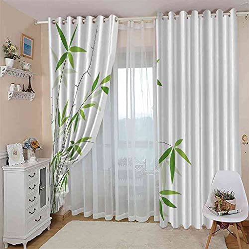 Rideaux occultants enfant 3d bambou vert isolant phonique