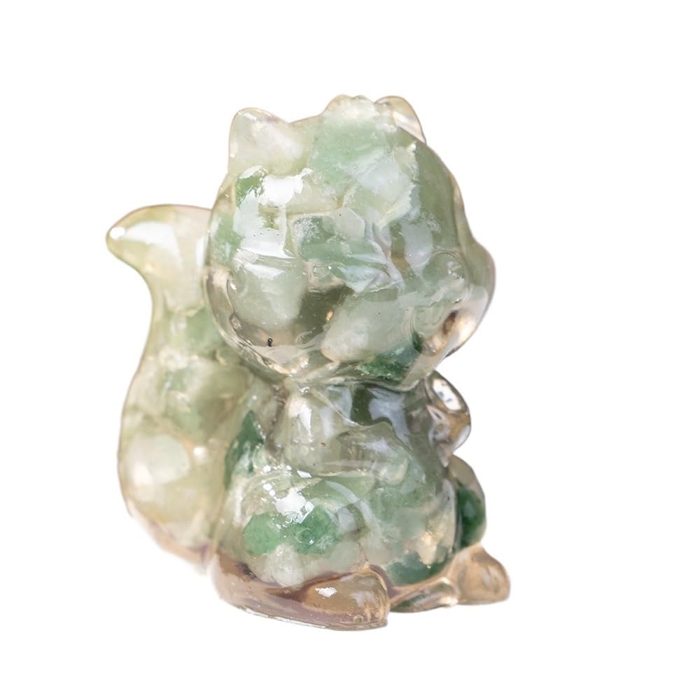 HUFFA Natural Crystal Chip Resin Squirrel Figurine - Unique Home and Office Decoration
