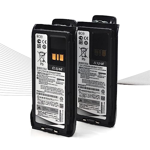 ROWSHEP (2-Pack) 7.2V 2200mAh PMNN4807A Li-ion Battery Replacement for R7 Portable Two Way Radios IP68 Rated