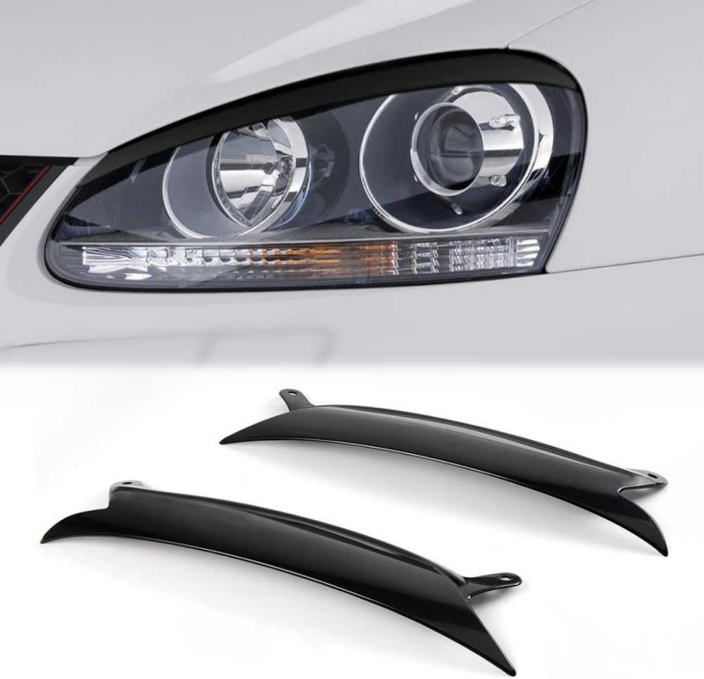 PIT66 Headlight Eyebrows Eyelids Trim Cover Compatible with VW Golf GTI Jetta R32 Rabbit MK5 2006-2009 Headlight Cover