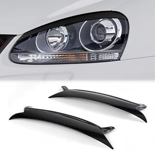 PIT66 Headlight Eyebrows Eyelids Trim Cover Compatible with VW Golf GTI Jetta R32 Rabbit MK5 2006-2009 Headlight Cover