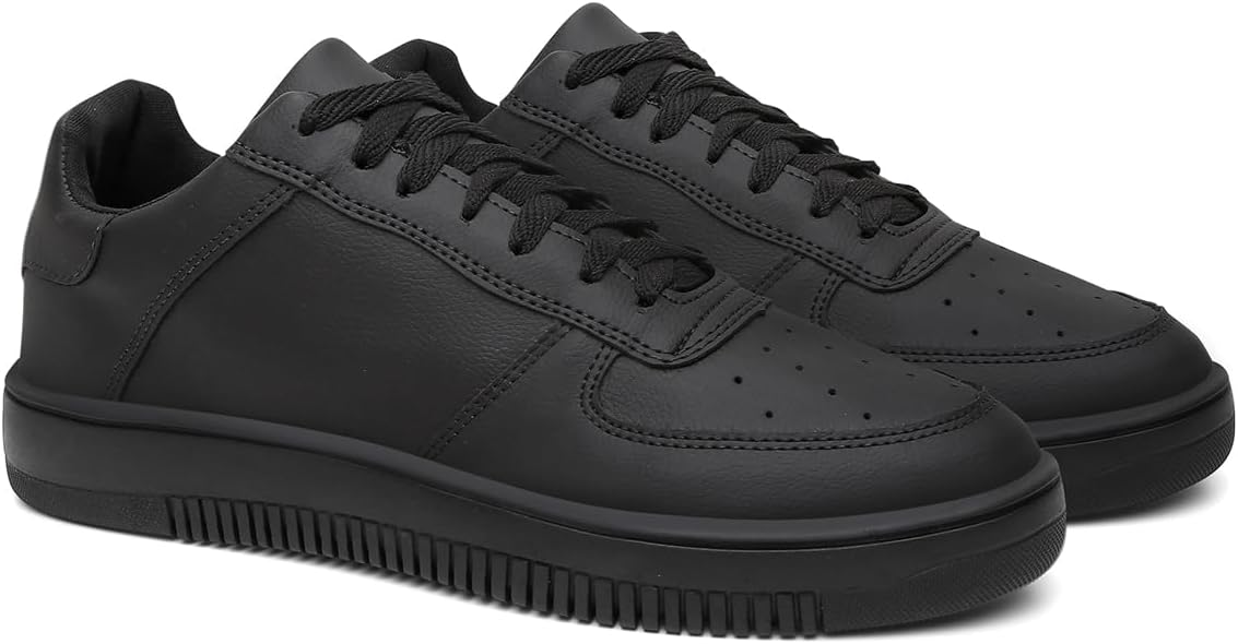 Tênis Masculino Casual Urbano Estiloso Preto Branco Leve Confortável