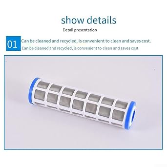 Stainless Steel Mesh Filter Cartridge 10 Inch, Reusable Water Purifier Pre-Filter Element for Industrial Food Processing Water Treatment Systems