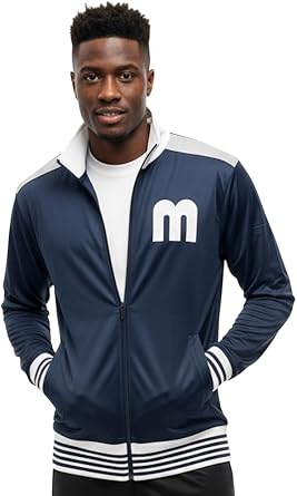 My Party Shirt M Soccer Track Jacket - Everyday Wear & Bob Costume - Reggae Music Gift Football Fashion Rasta Style Coat Blue