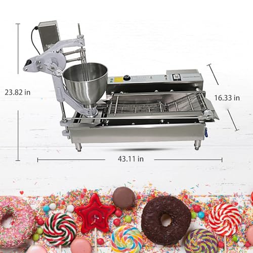 Kolice Commercial Automatic Heavy Duty Donuts Maker Machine Doughnut Frying Making Machine with 3 Different Molds to Make Ball/Flower/Ring Shaped Donuts, Dia: 1.18~4.72 inches - Thumbnail 7